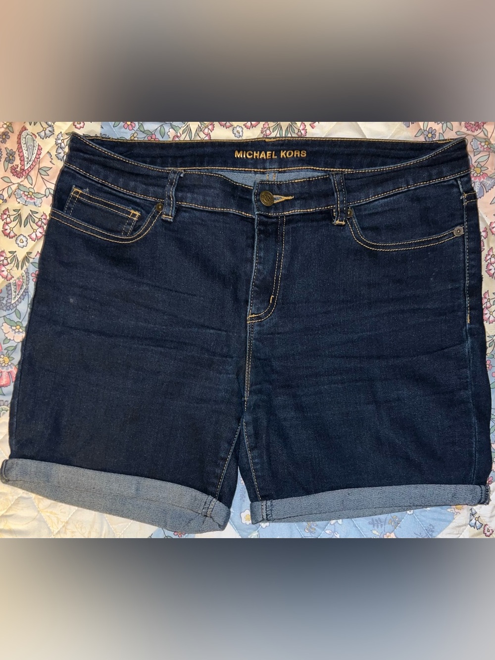Michael Kors Women’s Dark Indigo Boyfriend Denim Shorts